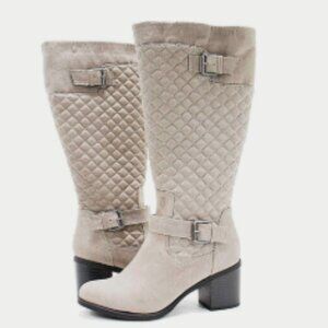 NWOT Women White Mountain Damask Light Grey Tall Dress Boots --8.5M --500